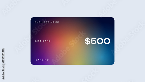 Minimal gift card value of $500. Shopping gift card in minimal design. 