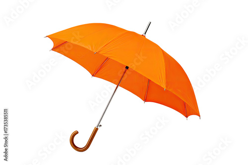 Bright orange umbrella against transparent background