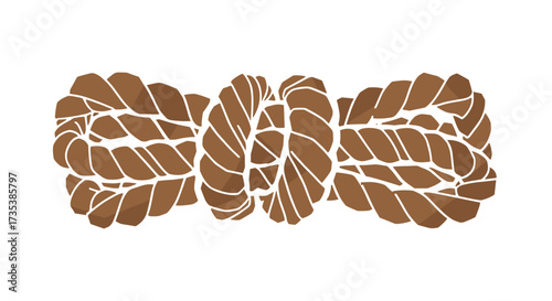 Vector art of thick brown rope tied in a knot