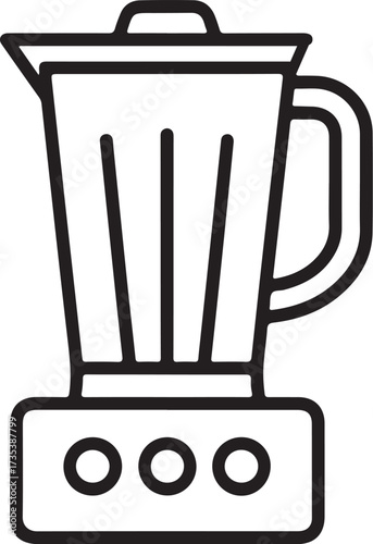 Simple line art icon of a kitchen blender for smoothies and food preparation