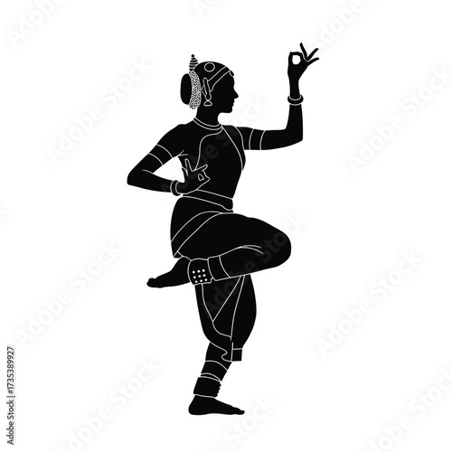 indian classical dancer performing a pose