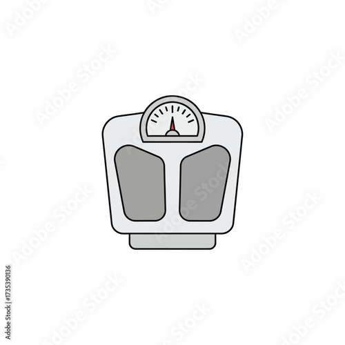 Illustration of a bathroom scale, perfect for weight management, and healthy lifestyle visualization
