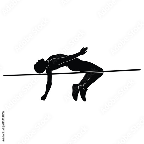 high jumper clearing the bar in silhouette