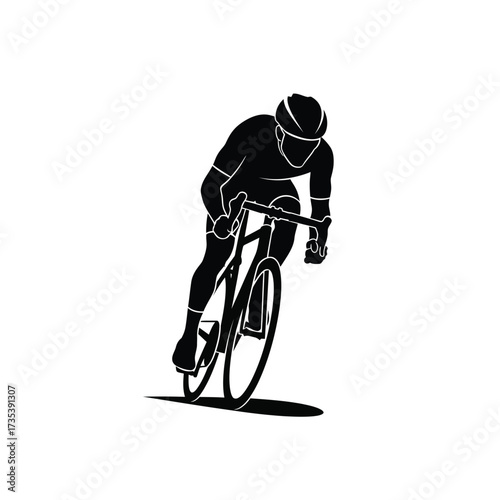 cyclist in silhouette on a bicycle