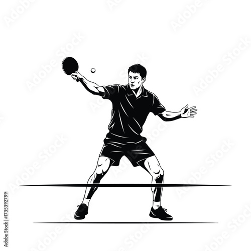 man playing table tennis