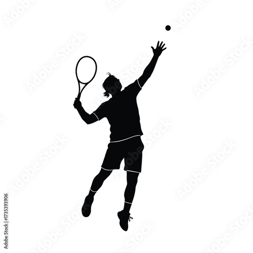 tennis player serving