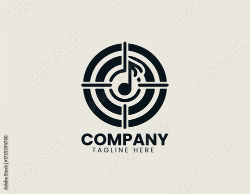 Music Target vector logo illustration