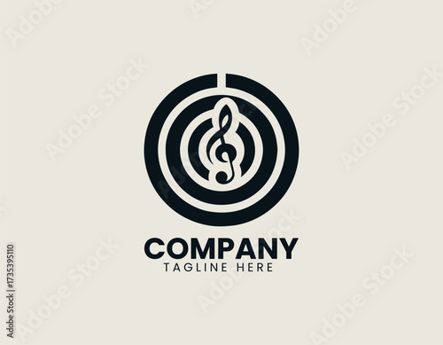 Music Target vector logo illustration