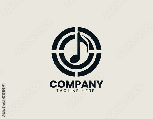 Music Target vector logo illustration