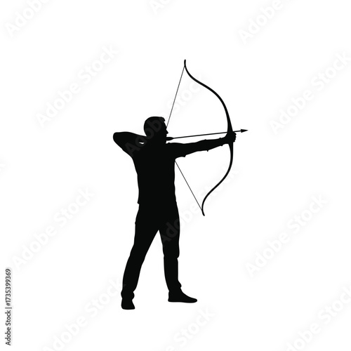 silhouette of a man with a bow and arrow