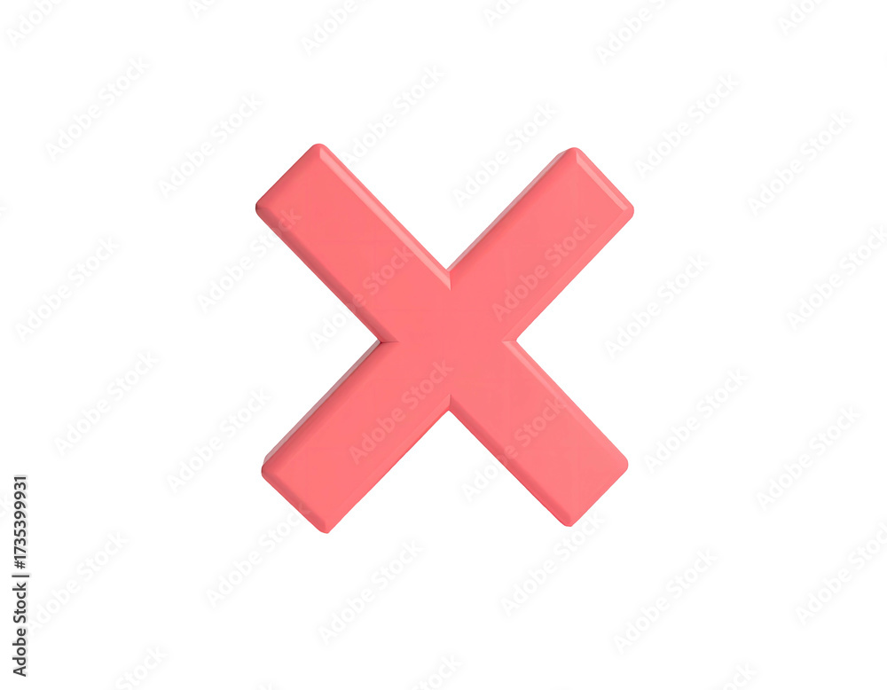 Obraz premium A plump, light-red cross mark against a stark black background