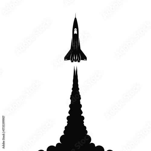 silhouette of supersonic jet taking off