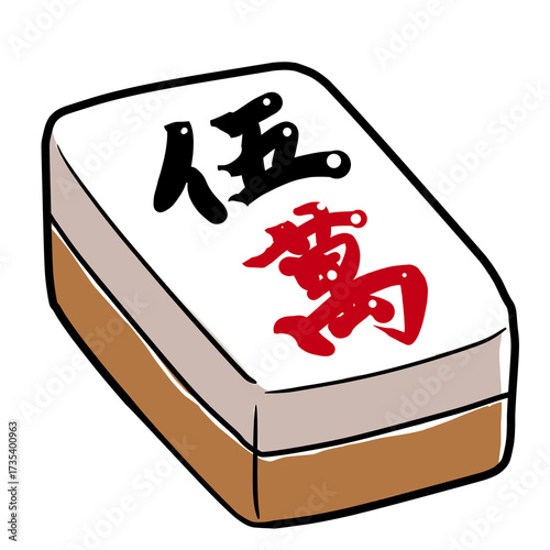 Simple and realistic mahjong tile illustration