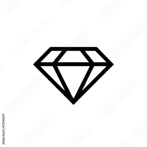 Jeweler's Day. Diamond outline on white background, minimalist and elegant design for luxury themes