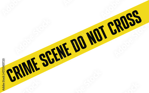 Crime scene do not cross yellow tape vector Isolated on Transparent Background.