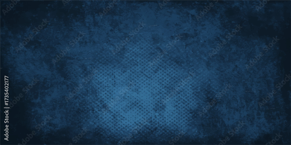 Obraz premium Dark blue grunge textured background with vintage wall pattern