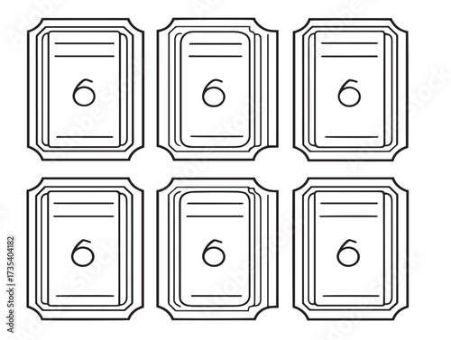 Minimalist stock vector of six ticket icons created in stylish line art design