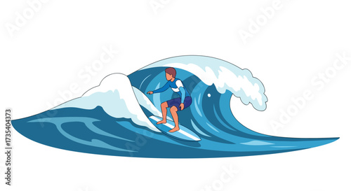 Surfing the Wave: A Dynamic Illustration of Ocean Sports and Coastal Lifestyle