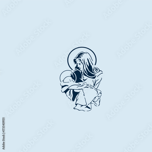 THESE HIGH QUALITY MOTHER MARIA VECTOR FOR USING VARIOUS TYPES OF DESIGN WORKS LIKE T-SHIRT, LOGO, TATTOO AND HOME WALL DESIGN