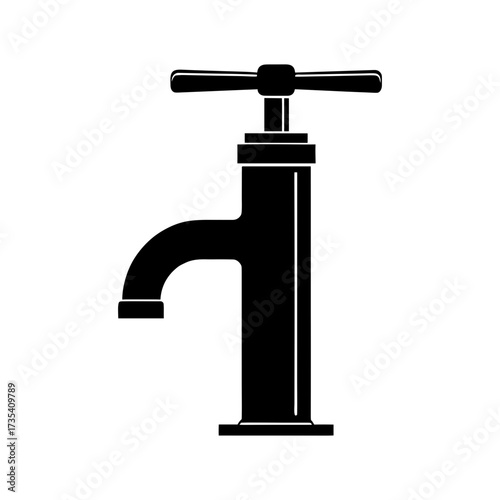 Water Tap Icon Black Silhouette