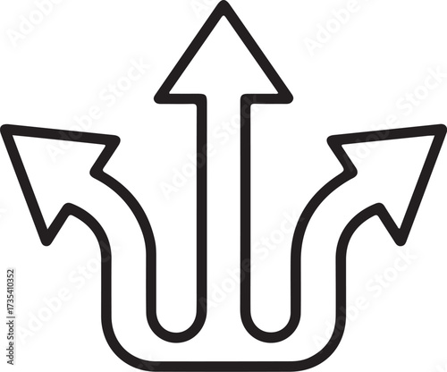 Three arrows pointing in different directions showing choices and opportunities