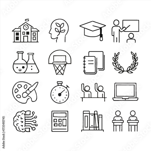 Website line editable icon set. Contain icons related to Containing web design, internet, content, SEO, hosting, blog, homepage, e-commerce, and more. Editable stroke. Vector illustration