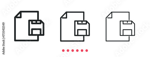 Save file icon. Thin line icon vector