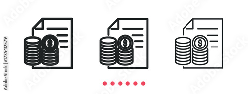 Receipt icon. Thin line icon vector
