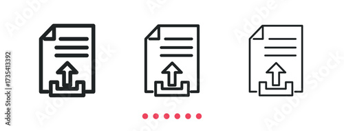 Upload file icon. Thin line icon vector