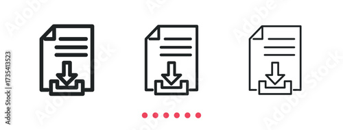 Download file icon. Thin line icon vector