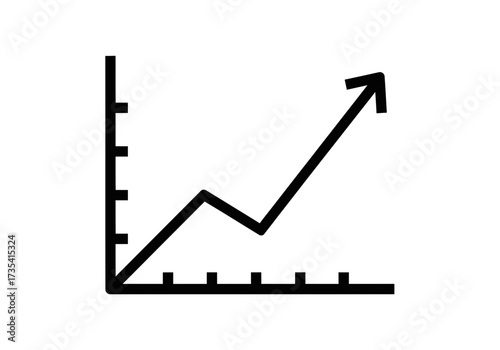 Line graph an upward trend a representation of growth success in business