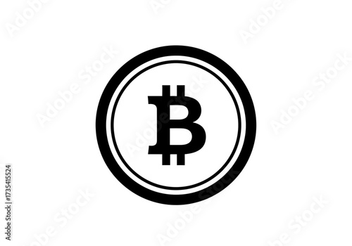 Bitcoin symbol, a digital currency a decentralized payment system, representing modern finance technology