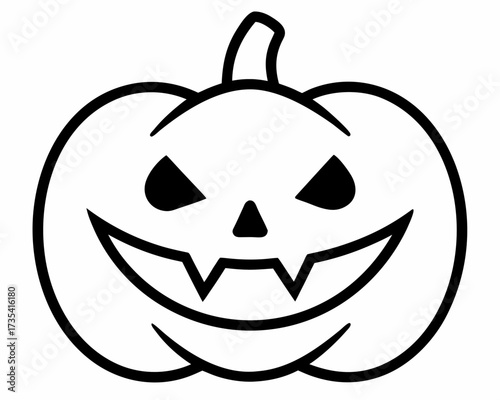 Scary jackolantern outline for halloween