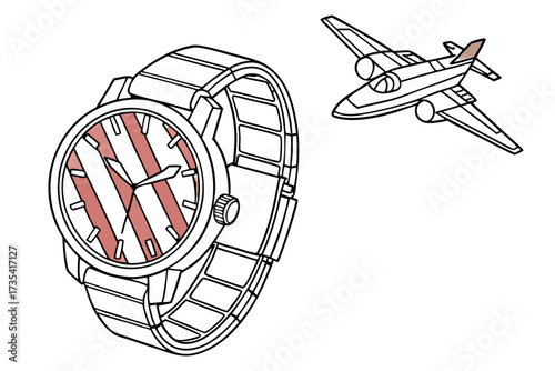 Wristwatch and private jet