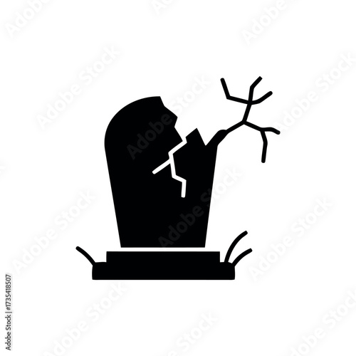 Tombstone Icon - Spooky Halloween Gravestone Vector Design