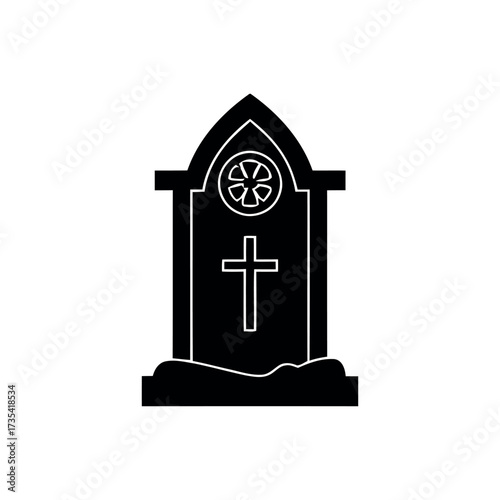Tombstone Icon - Spooky Halloween Gravestone Vector Design