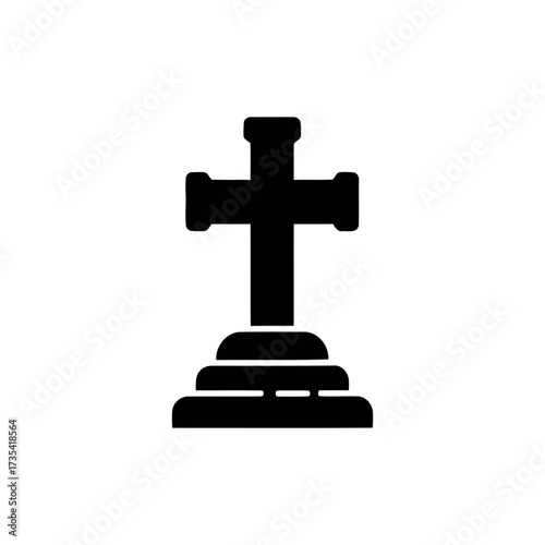 Tombstone Icon - Spooky Halloween Gravestone Vector Design