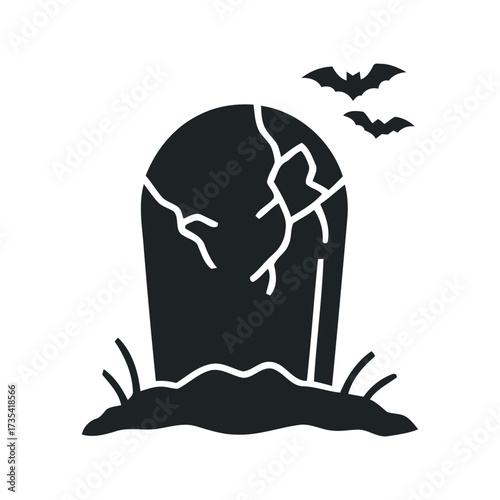 Tombstone Icon - Spooky Halloween Gravestone Vector Design