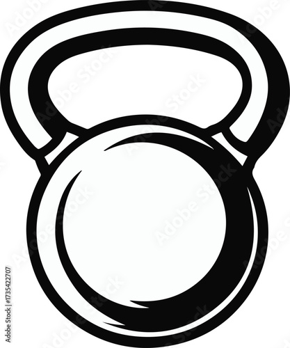 Elegant outline of a kettlebell with clean curves 1