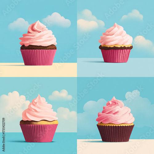 Sweet Symphony – Pastel Cupcake with Whipped Cream Frosting and Sprinkles