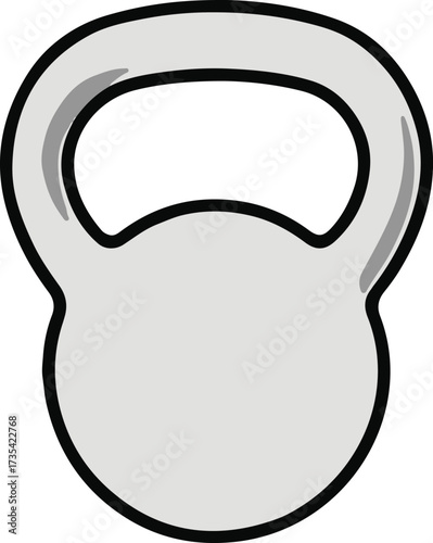 Elegant outline of a kettlebell with clean curves