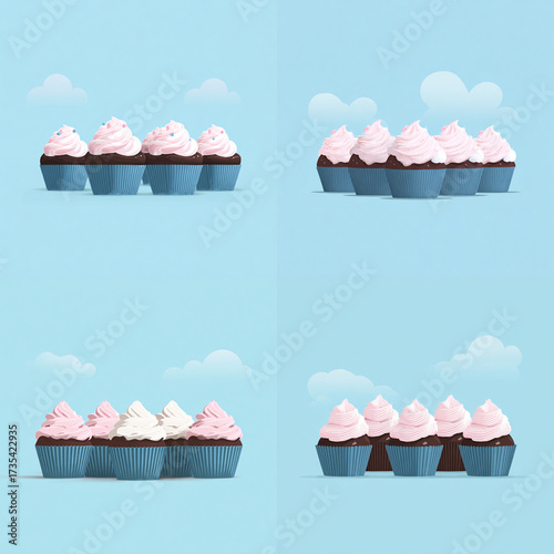 Sweet Symphony – Pastel Cupcake with Whipped Cream Frosting and Sprinkles