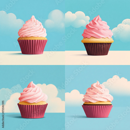 Sweet Symphony – Pastel Cupcake with Whipped Cream Frosting and Sprinkles