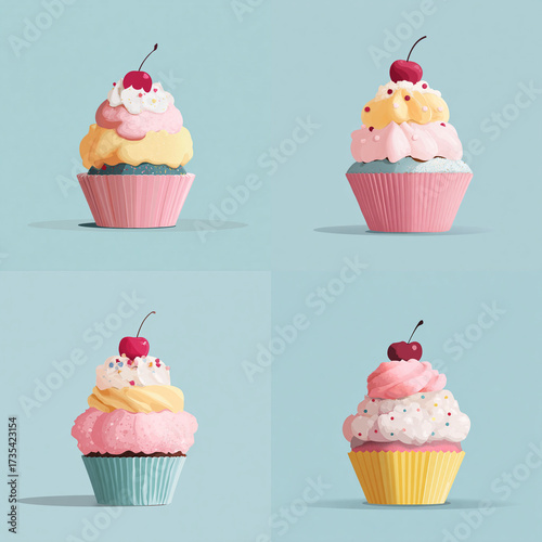 Sweet Symphony – Pastel Cupcake with Whipped Cream Frosting and Sprinkles
