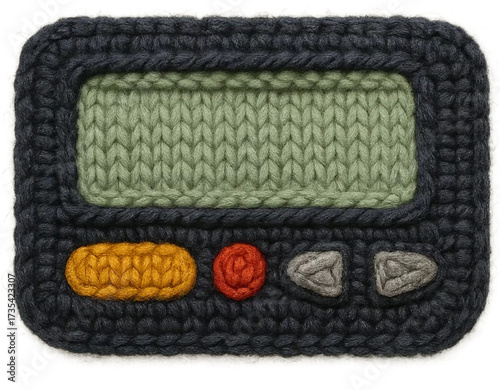 Handcrafted Knitted Pager A Nostalgic Tech Throwback