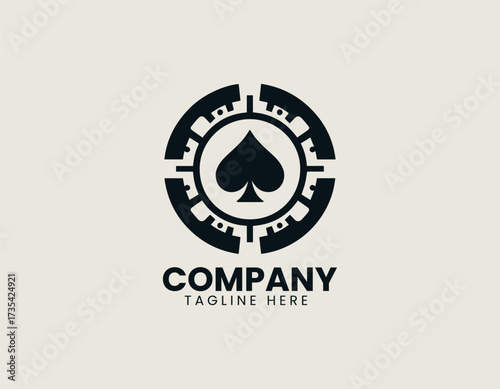 Spade Pokerchip vector logo illustration