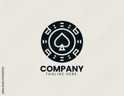 Spade Pokerchip vector logo illustration