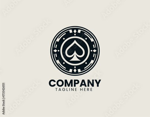 Spade Pokerchip vector logo illustration