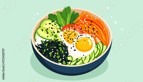 A bowl of mixed vegetable and egg food.