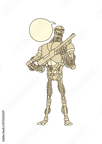 sketch of a man with a sword